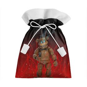 Подарочный 3D мешок с принтом FNAF FREDDY в Петрозаводске, 100% полиэстер | Размер: 29*39 см | игры | искры | красный | стиль | фнаф | фредди