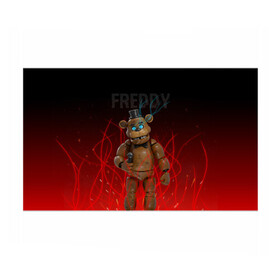 Бумага для упаковки 3D с принтом FNAF FREDDY в Петрозаводске, пластик и полированная сталь | круглая форма, металлическое крепление в виде кольца | игры | искры | красный | стиль | фнаф | фредди