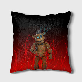 Подушка 3D с принтом FNAF FREDDY в Петрозаводске, наволочка – 100% полиэстер, наполнитель – холлофайбер (легкий наполнитель, не вызывает аллергию). | состоит из подушки и наволочки. Наволочка на молнии, легко снимается для стирки | игры | искры | красный | стиль | фнаф | фредди