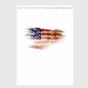 Скетчбук с принтом USA в Петрозаводске, 100% бумага
 | 48 листов, плотность листов — 100 г/м2, плотность картонной обложки — 250 г/м2. Листы скреплены сверху удобной пружинной спиралью | америка | американский флаг | драный | потертый | текстура | флаг