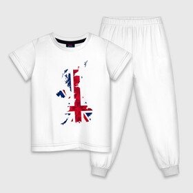 Детская пижама хлопок с принтом Великобритания в Петрозаводске, 100% хлопок |  брюки и футболка прямого кроя, без карманов, на брюках мягкая резинка на поясе и по низу штанин
 | карта | мира | остров | силуэт | страны | флаг