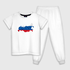Детская пижама хлопок с принтом Россия в Петрозаводске, 100% хлопок |  брюки и футболка прямого кроя, без карманов, на брюках мягкая резинка на поясе и по низу штанин
 | карта | мира | силуэт | страны | флаг