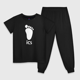 Детская пижама хлопок с принтом iCS Foot Logo Haikyu!! в Петрозаводске, 100% хлопок |  брюки и футболка прямого кроя, без карманов, на брюках мягкая резинка на поясе и по низу штанин
 | anime | haikyu | haikyuu | karasuno | manga | аниме | белый | волейбол | волейбольный клуб | икс | ицс | карасуно | корпорация | лого | логотип | манга | нога | организатор игр | след | старшая школа | ступня | хаику | хаикую