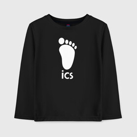 Детский лонгслив хлопок с принтом iCS Foot Logo Haikyu!! в Петрозаводске, 100% хлопок | круглый вырез горловины, полуприлегающий силуэт, длина до линии бедер | Тематика изображения на принте: anime | haikyu | haikyuu | karasuno | manga | аниме | белый | волейбол | волейбольный клуб | икс | ицс | карасуно | корпорация | лого | логотип | манга | нога | организатор игр | след | старшая школа | ступня | хаику | хаикую