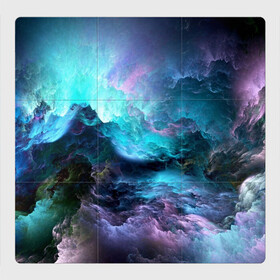 Магнитный плакат 3Х3 с принтом Космическое море в Петрозаводске, Полимерный материал с магнитным слоем | 9 деталей размером 9*9 см | Тематика изображения на принте: вода | волны | космическое море | космос | море | облака | свет | шторм