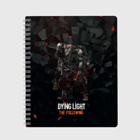 Тетрадь с принтом Dying light зомби в Петрозаводске, 100% бумага | 48 листов, плотность листов — 60 г/м2, плотность картонной обложки — 250 г/м2. Листы скреплены сбоку удобной пружинной спиралью. Уголки страниц и обложки скругленные. Цвет линий — светло-серый
 | Тематика изображения на принте: dying light | аномалия | зараженный | монстр | мутант | ужасы | урод | хоррор