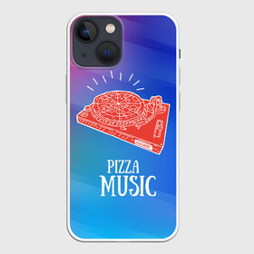 Чехол для iPhone 13 mini с принтом PIZZA MUSIC в Петрозаводске,  |  | Тематика изображения на принте: d.j | dj | pizza | диджей | музыка | музыканту | пицца | прикол | шутка