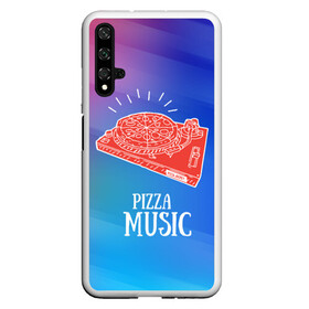 Чехол для Honor 20 с принтом PIZZA MUSIC в Петрозаводске, Силикон | Область печати: задняя сторона чехла, без боковых панелей | Тематика изображения на принте: d.j | dj | pizza | диджей | музыка | музыканту | пицца | прикол | шутка