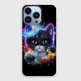 Чехол для iPhone 13 Pro с принтом Космический котик и планеты в Петрозаводске,  |  | cat | cosmos | вселенная | звезды | кис | киса | космос | кот | котик | котики | кошечка | кошка | мем | планета | планеты | с котом