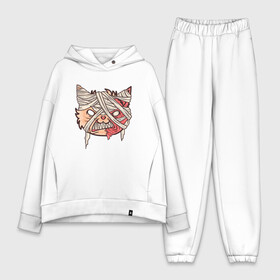 Женский костюм хлопок Oversize с принтом Кот Зомби в Петрозаводске,  |  | cat | kawaii | kitten | kitty | pussycat | zombie | зомби | кот | котенок | котик | кошачьи | кошка | милый