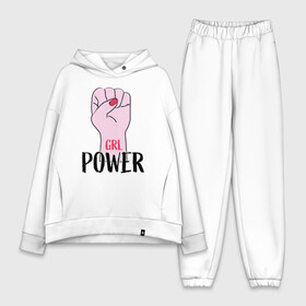 Женский костюм хлопок Oversize с принтом Girl Power в Петрозаводске,  |  | girl | power | арт | иллюстрация | сила | феменизм