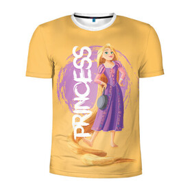 Мужская футболка 3D спортивная с принтом Princess в Петрозаводске, 100% полиэстер с улучшенными характеристиками | приталенный силуэт, круглая горловина, широкие плечи, сужается к линии бедра | disney | disney princess | rapunzel | дисней | прнцесса | рапунцель