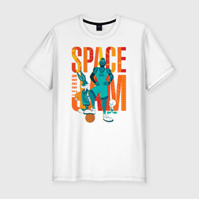 Мужская футболка хлопок Slim с принтом Space Jam Lebron в Петрозаводске, 92% хлопок, 8% лайкра | приталенный силуэт, круглый вырез ворота, длина до линии бедра, короткий рукав | bugs bunny | lebron james | space jam | space jam 2 | space jam a new legacy | tweety | vdzabma | багз банни | космический джем | космический джем 2 | космический джем: новое поколение | леброн джеймс | твити