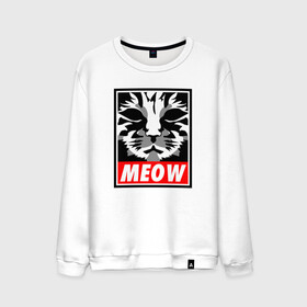 Мужской свитшот хлопок с принтом Meow Obey в Петрозаводске, 100% хлопок |  | animal | cat | cute | kitty | meow | obey | друг | животные | киска | кися | китти | кот | котенок | котик | котэ | кошечка | кошка | мур | мяу | питомец