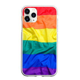 Чехол для iPhone 11 Pro Max матовый с принтом Радуга - мятая ткань полотно в Петрозаводске, Силикон |  | Тематика изображения на принте: gey | би | гендер | квир | маска | меньшинства | огбткю | равноправие | радуга | радужный | трансгендер | трансы | флаг