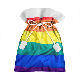 Подарочный 3D мешок с принтом Радуга - мятая ткань полотно в Петрозаводске, 100% полиэстер | Размер: 29*39 см | gey | би | гендер | квир | маска | меньшинства | огбткю | равноправие | радуга | радужный | трансгендер | трансы | флаг