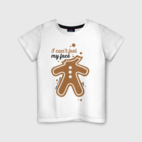 Детская футболка хлопок с принтом Печенька в Петрозаводске, 100% хлопок | круглый вырез горловины, полуприлегающий силуэт, длина до линии бедер | арт | иллюстрация | печенье | печенька | пряник