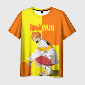 Мужская футболка 3D с принтом Шоё Хината на стиле | Haikyu!! в Петрозаводске, 100% полиэфир | прямой крой, круглый вырез горловины, длина до линии бедер | 10 номер | haikyu | haikyuu | hinata shoyo | karasuno | аниме | волейбол | волейбольный клуб | карасуно | коротышка | красный | мальчик мяч | манга | рыжик | старшая школа | хаикую | чиби чан | шоё хината