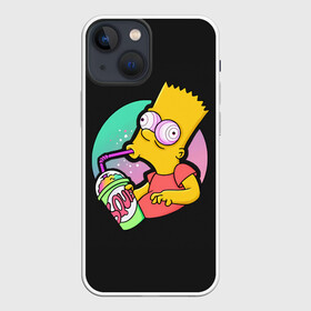 Чехол для iPhone 13 mini с принтом Барт с содой в Петрозаводске,  |  | bart | simpsons | the simpson | барт | мульт | мультфильм | симпсоны