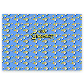 Поздравительная открытка с принтом Gomers pattern в Петрозаводске, 100% бумага | плотность бумаги 280 г/м2, матовая, на обратной стороне линовка и место для марки
 | gomer | simpsons | the simpson | гомер | мульт | мультфильм | симпсоны