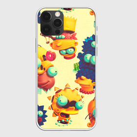 Чехол для iPhone 12 Pro с принтом Crazy Simpsons в Петрозаводске, силикон | область печати: задняя сторона чехла, без боковых панелей | bart | gomer | liza | simpsons | the simpson | барт | гомер | лиза | мардж | мульт | мультфильм | симпсоны