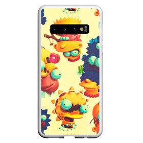 Чехол для Samsung Galaxy S10 с принтом Crazy Simpsons в Петрозаводске, Силикон | Область печати: задняя сторона чехла, без боковых панелей | bart | gomer | liza | simpsons | the simpson | барт | гомер | лиза | мардж | мульт | мультфильм | симпсоны