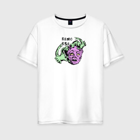 Женская футболка хлопок Oversize с принтом REMORSE в Петрозаводске, 100% хлопок | свободный крой, круглый ворот, спущенный рукав, длина до линии бедер
 | remorse | голова | мозгоеды | монстр | страшный | хоррор | человек