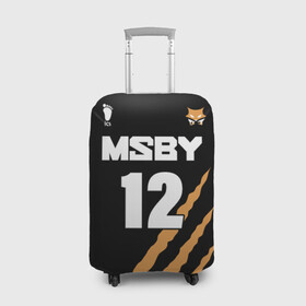 Чехол для чемодана 3D с принтом 12 | MSBY | BLACK JACKALS в Петрозаводске, 86% полиэфир, 14% спандекс | двустороннее нанесение принта, прорези для ручек и колес | black jackals | fly high | haikyuu | miya | msby | аниме | волейбол | карасуно | некома | хайкью карасуно | хината