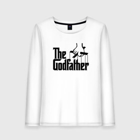 Женский лонгслив хлопок с принтом The Godfather в Петрозаводске, 100% хлопок |  | al pacino | don | don michael corleone | drama | father | gangster | logo | marlon brando | movie | the godfather | аль пачино | гангстер | дон | дон вито корлеоне | дон майкл корлеоне | драма | крестный отец | лого | марлон брандо | оскар |