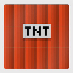 Магнитный плакат 3Х3 с принтом TNT в Петрозаводске, Полимерный материал с магнитным слоем | 9 деталей размером 9*9 см | Тематика изображения на принте: игры | красный | лето | майнкрафт | тнт