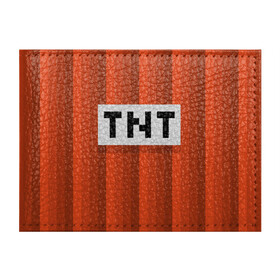 Обложка для студенческого билета с принтом TNT в Петрозаводске, натуральная кожа | Размер: 11*8 см; Печать на всей внешней стороне | Тематика изображения на принте: игры | красный | лето | майнкрафт | тнт