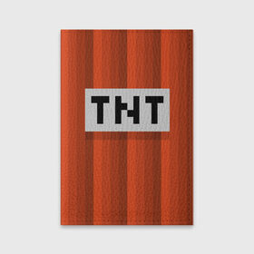 Обложка для паспорта матовая кожа с принтом TNT в Петрозаводске, натуральная матовая кожа | размер 19,3 х 13,7 см; прозрачные пластиковые крепления | Тематика изображения на принте: игры | красный | лето | майнкрафт | тнт