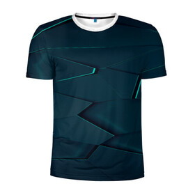 Мужская футболка 3D спортивная с принтом GEOMETRY в Петрозаводске, 100% полиэстер с улучшенными характеристиками | приталенный силуэт, круглая горловина, широкие плечи, сужается к линии бедра | геометрия | минимализм. | плиты | разлом | фигуры
