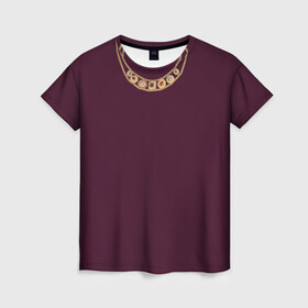 Женская футболка 3D с принтом Больше гламура в Петрозаводске, 100% полиэфир ( синтетическое хлопкоподобное полотно) | прямой крой, круглый вырез горловины, длина до линии бедер | бриллианты | золото | изумруды | колье | нарядно | рубины