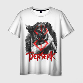 Мужская футболка 3D с принтом Берсерк - Berserk в Петрозаводске, 100% полиэфир | прямой крой, круглый вырез горловины, длина до линии бедер | anime | berserk | аниме | берсерк | бесерк | гатс | манга | мультфильм