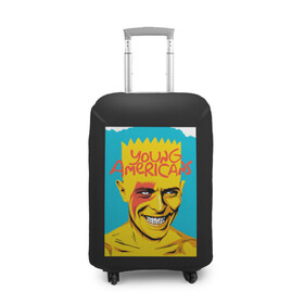 Чехол для чемодана 3D с принтом Bart x Bowie в Петрозаводске, 86% полиэфир, 14% спандекс | двустороннее нанесение принта, прорези для ручек и колес | bart | simpsons | the simpson | барт | дэвид бови | дэвид боуи | мульт | мультфильм | симпсоны