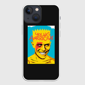 Чехол для iPhone 13 mini с принтом Bart x Bowie в Петрозаводске,  |  | bart | simpsons | the simpson | барт | дэвид бови | дэвид боуи | мульт | мультфильм | симпсоны