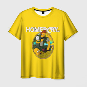 Мужская футболка 3D с принтом Homer Cry в Петрозаводске, 100% полиэфир | прямой крой, круглый вырез горловины, длина до линии бедер | far cry | farcray | gomer | homer | simpsons | the simpson | гомер | мульт | мультфильм | симпсоны | фар край