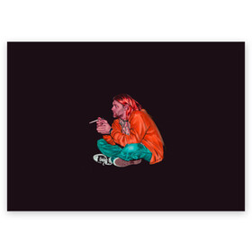 Поздравительная открытка с принтом Sad Kurt в Петрозаводске, 100% бумага | плотность бумаги 280 г/м2, матовая, на обратной стороне линовка и место для марки
 | Тематика изображения на принте: alternative | kurt cobain | metall | music | nirvana | rock | альтернатива | курт кобейн | курт кобэйн | металл | музыка | нирвана | нирванна | рок