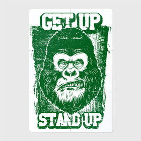 Магнитный плакат 2Х3 с принтом Get Up - Stand Up в Петрозаводске, Полимерный материал с магнитным слоем | 6 деталей размером 9*9 см | bob marley | get up | get up stand up | gorilla | stand up | боб марли | вставай | горилла | обезьяна