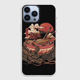 Чехол для iPhone 13 Pro Max с принтом Ramen Protector в Петрозаводске,  |  | chinese | clouds | dawn | defender | dragon | fire breathing | japan | monster | protector | ramen | reptile | sticks | sunset | дракон | закат | защитник | китайский | монстр | облака | огнедышащий | палочки | рамен | рамэн | рассвет | япония