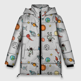 Женская зимняя куртка Oversize с принтом Космический астронавт в Петрозаводске, верх — 100% полиэстер; подкладка — 100% полиэстер; утеплитель — 100% полиэстер | длина ниже бедра, силуэт Оверсайз. Есть воротник-стойка, отстегивающийся капюшон и ветрозащитная планка. 

Боковые карманы с листочкой на кнопках и внутренний карман на молнии | космос | луна | млечный путь | ракета | станция
