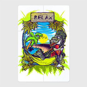 Магнитный плакат 2Х3 с принтом RELAX | МОРЕ | ПЛЯЖ в Петрозаводске, Полимерный материал с магнитным слоем | 6 деталей размером 9*9 см | palm | relax | sea | sun | гамак | горилла | лето | море | небо | обезьяна | отпуск | пальма | пальмы | пляж | релакс | солнце