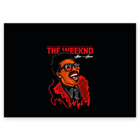 Поздравительная открытка с принтом The Weeknd - After Hours в Петрозаводске, 100% бумага | плотность бумаги 280 г/м2, матовая, на обратной стороне линовка и место для марки
 | blinding lights | music | pop | star boy | the weekend | the weeknd | музыка | уикенд