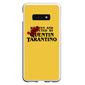 Чехол для Samsung S10E с принтом Quentin Tarantino в Петрозаводске, Силикон | Область печати: задняя сторона чехла, без боковых панелей | Тематика изображения на принте: directed by quentin tarantino | mem qwentin | quentin tarantino | written and directed by quentin tarantino | бешенные псы | криминальное чтиво | любимый режиссер | мем | мем квентин тарантино | режиссер | режиссер квентин тарантино