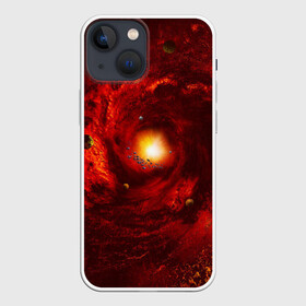 Чехол для iPhone 13 mini с принтом КОСМИЧЕСКИЙ ВИХРЬ в Петрозаводске,  |  | вселенная | галактика | звёзды | земля | космос | лучи | планеты | сияние | солнце