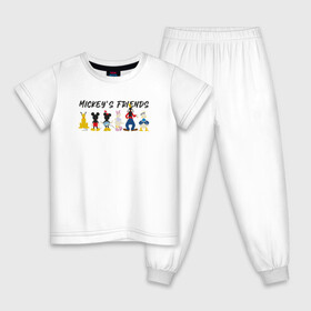 Детская пижама хлопок с принтом Друзья микки в Петрозаводске, 100% хлопок |  брюки и футболка прямого кроя, без карманов, на брюках мягкая резинка на поясе и по низу штанин
 | disney | mickey mouse | дисней | микки маус