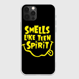 Чехол для iPhone 12 Pro с принтом Smells like teen spirit в Петрозаводске, силикон | область печати: задняя сторона чехла, без боковых панелей | alternative | kurt cobain | metall | music | nirvana | rock | альтернатива | курт кобейн | курт кобэйн | металл | музыка | нирвана | нирванна | рок