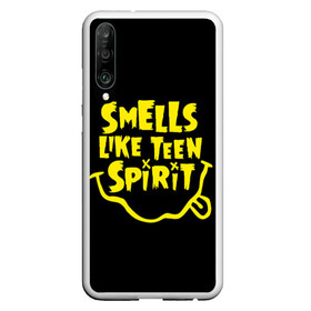 Чехол для Honor P30 с принтом Smells like teen spirit в Петрозаводске, Силикон | Область печати: задняя сторона чехла, без боковых панелей | alternative | kurt cobain | metall | music | nirvana | rock | альтернатива | курт кобейн | курт кобэйн | металл | музыка | нирвана | нирванна | рок