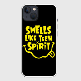 Чехол для iPhone 13 с принтом Smells like teen spirit в Петрозаводске,  |  | alternative | kurt cobain | metall | music | nirvana | rock | альтернатива | курт кобейн | курт кобэйн | металл | музыка | нирвана | нирванна | рок
